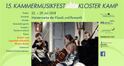 Desktop Screenshot of kammermusikfest-klosterkamp.de