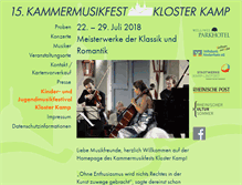 Tablet Screenshot of kammermusikfest-klosterkamp.de